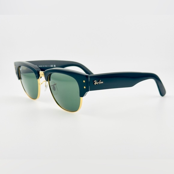 Ray-Ban Mega ClubMaster Sunglasses RB0316S Polished Black Frame Green Lenses main image 5
